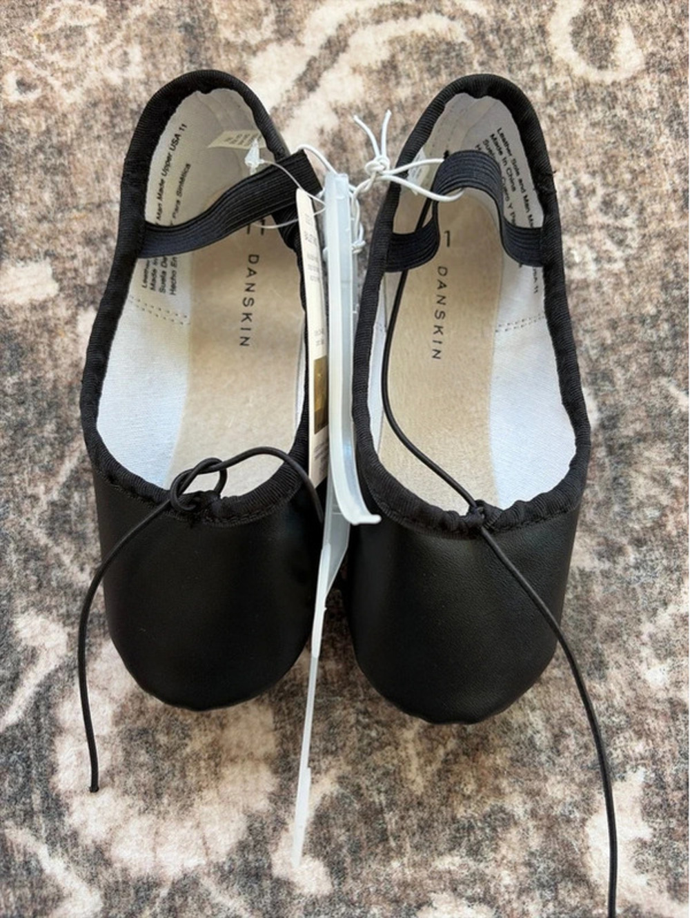 Danskin girls size 11 black ballet shoes slippers
